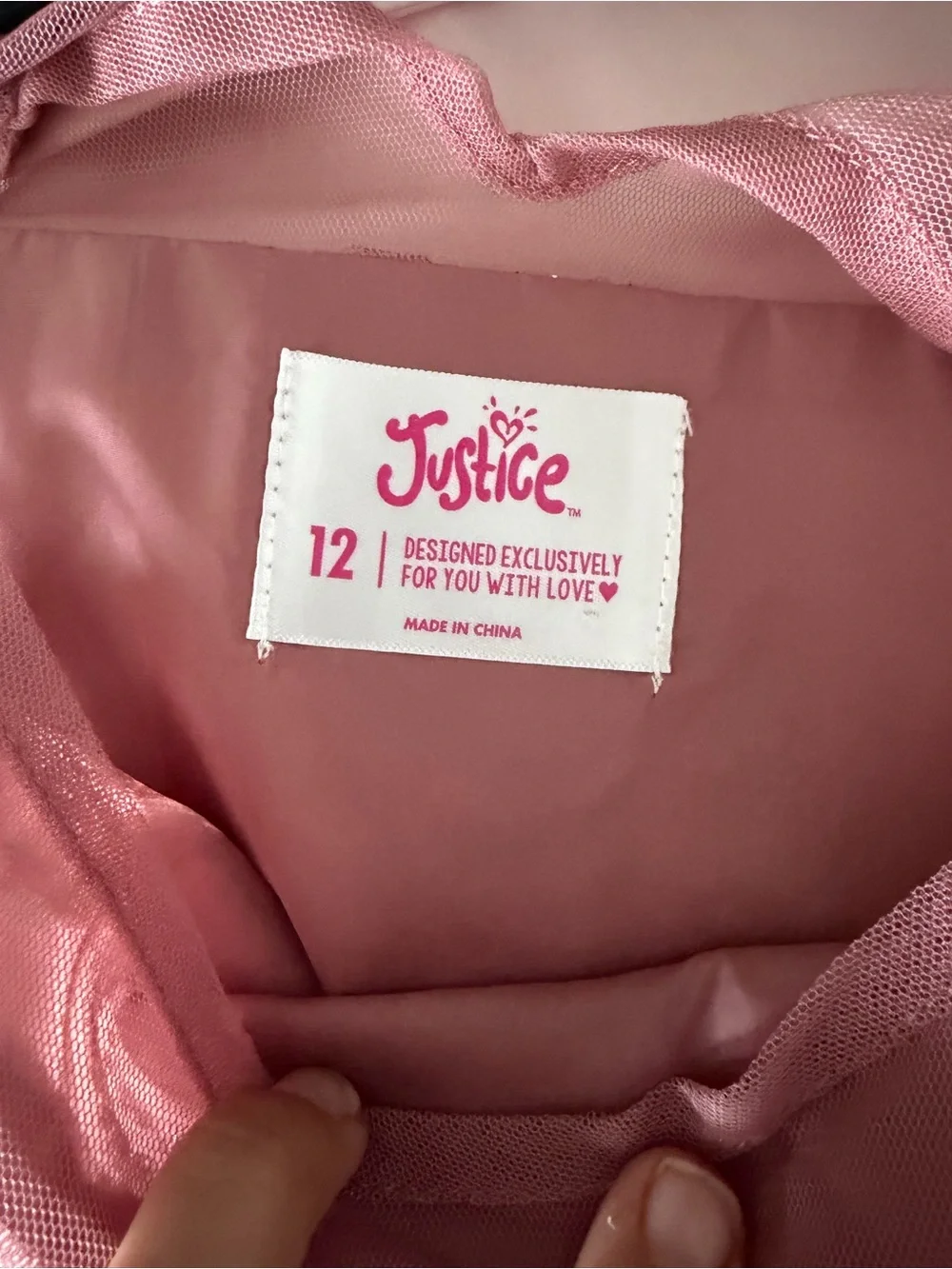 Justice Girls Pink Puffer dress